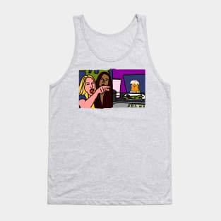 Woman Yelling At Cat Meme with Easter Chickens Tank Top